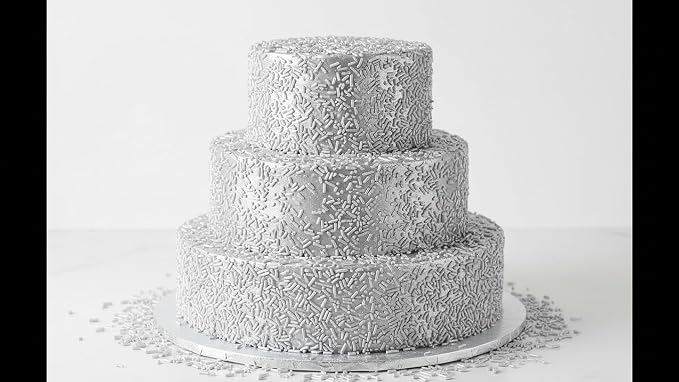 NCS Gray Jimmies Edible Sprinkles – Cupcake, Cake & Cookie Decorations, 7 oz