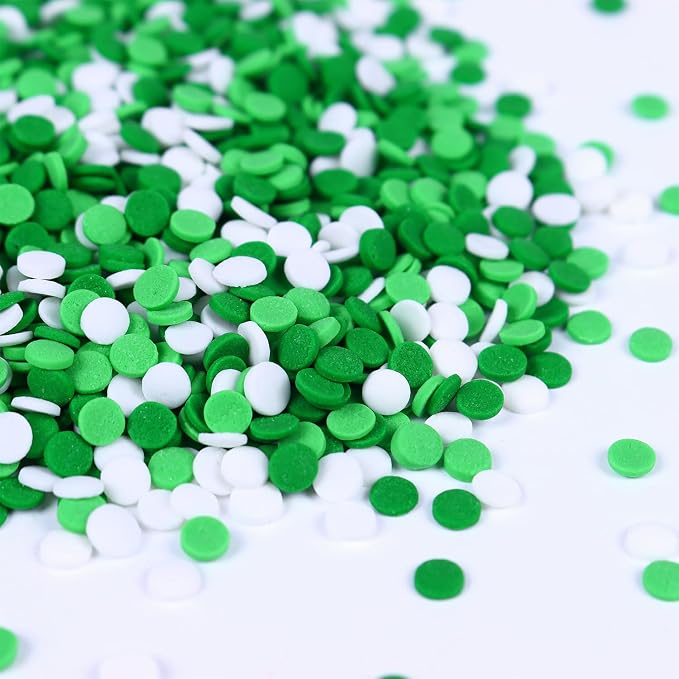 Edible Green and White Sprinkles, St Patrick's Day Confetti Sprinkles for Cake Decorating, Round Sprinkles for Cupcakes, Cookies, Ice Cream, and Candy(120g/4.23oz)