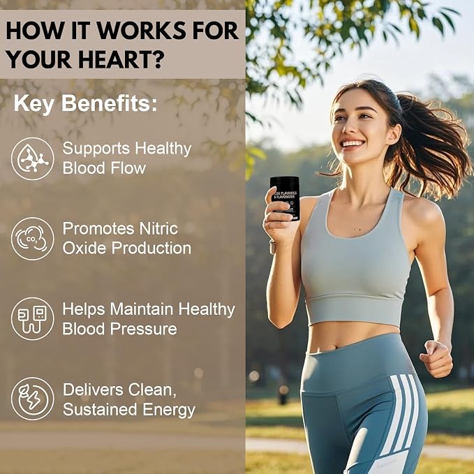 High Flavanol Cocoa Powder – 10X More Flavanols | 1200mg Cocoa Flavanols & Flavonoids – Heart Health, Nitric Oxide, Boost Energy & Endurance | Zero Sugar