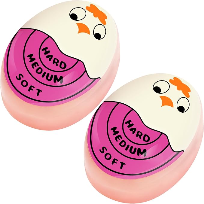 Egg Timer for Hard Boiled Eggs Soft Boiled Color Changing Indicator Tells When Eggs are Ready, Purple 2pcs