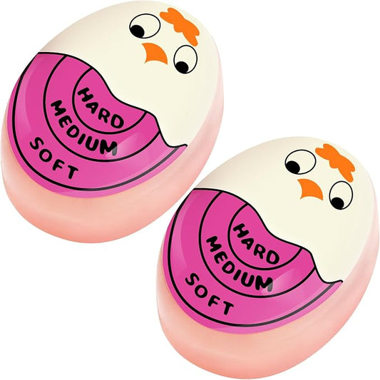 Egg Timer for Hard Boiled Eggs Soft Boiled Color Changing Indicator Tells When Eggs are Ready, Purple 2pcs
