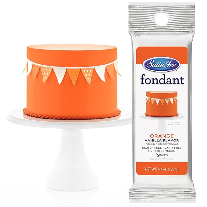 Satin Ice Fondant for Cake Decorating, Orange (4.4 Ounce)