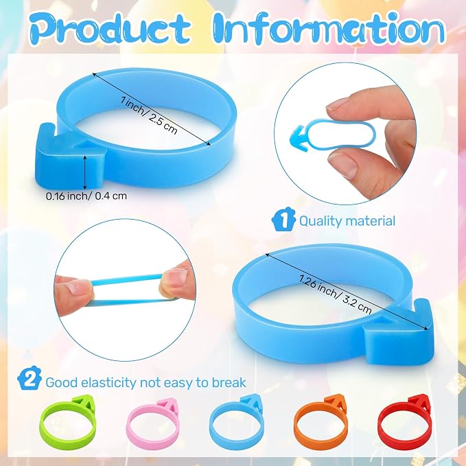 Patelai 120 Pieces Icing Bag Ties Silicone Decoration Piping Bag Ties for Cupcakes Cookies and Pastry (Pink, Green, Blue, Orange, Red)