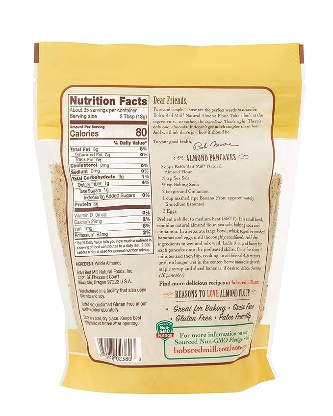 Bob's Red Mill natural almond flour 16 ounce (Pack of 3)