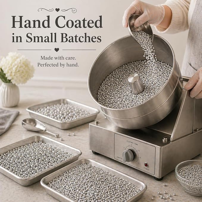 Confect Silver Pearl Christmas Sprinkles for Cakes & Cupcakes Decoration | Assorted Pack of 5 Metallic Shine Sliver Sprinkle Mix Dragees, Jimmies & Sparkling Sugar | Vegan, Gluten-Free, Soy-Free, Dairy-Free, Palm Oil-Free- 5 Oz