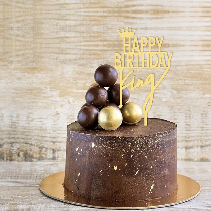 ZHENGYE Acrylic Happy Birthday Cake Topper Decoration Cupcake Topper For Birthday Party Decorations Supplies(Gold 23)