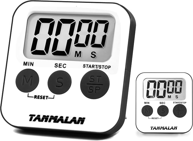 Easy to use Kitchen Timer for Cooking Loud Alarm, Large Display, Auto Memory Loud Alarm, Large Display,Big Button，Teacher Classroom Must Haves,Count Down-up, Tanmalan (Grey 2 Pack)
