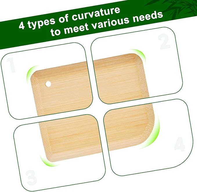 Bamboo Pan Scraper, Pot Scraper, Food Scraper, Kitchen Scraper Tools for Cast Iron Skillets, Cookware, Dishes, Pans and Pots (4 Pcs)