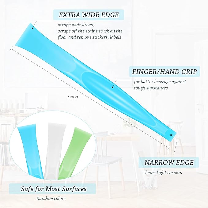 Honoson Non-scratch Plastic Scraper Tool Carbon Fiber Plastic Cleaning Tool Pen-shaped Stiff Scraper for Kitchen Sticker Scratch Cleaning