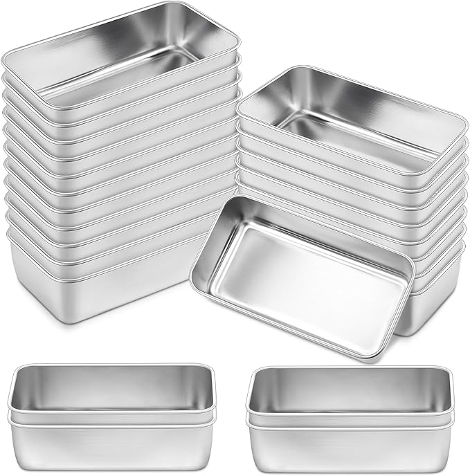 Onader 24 Pack 9x5 Inch Bread Loaf Pans for Baking, Stainless Steel Meatloaf Baking Pan, Metal Loaf Tins for Homemade Banana Bread, Oven & Dishwasher Safe