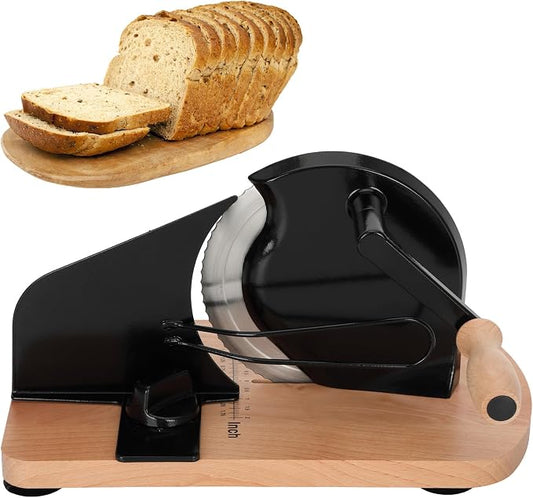 Manual Bread Slicer for Homemade Bread, Sourdough Bread Slicer with 20 Bags and Acrylic Cover, Adjustable Thickness Bread Cutter, Bread Knife with Scale Lines for Sandwiches, Toast, Bagel, Baguette