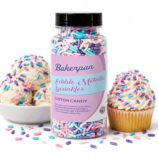 Bakerpan Edible Pastel Jimmies Sprinkles 4.3 oz - Summer Sprinkles for Cake Decorating, Cupcakes, Cookies, Birthdays & Weddings | Kosher, Gluten-Free, Made in USA