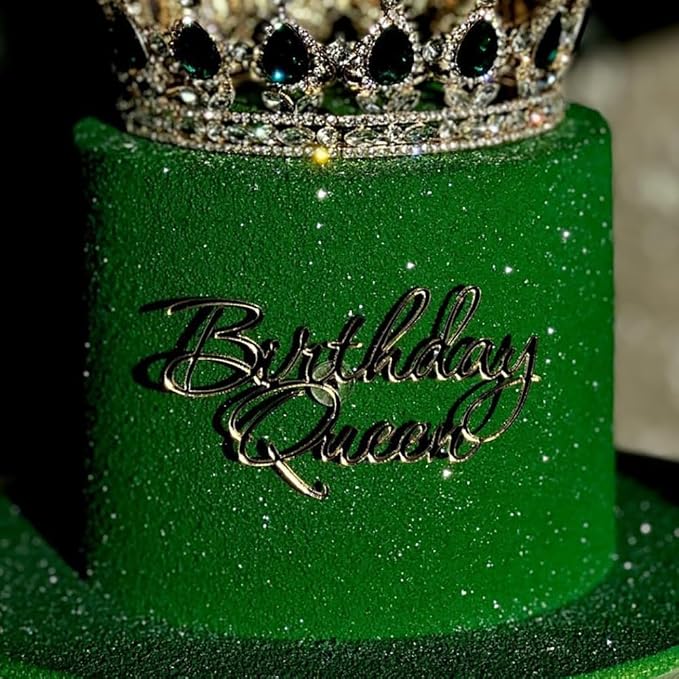 14pcs Happy Birthday Cake Toppers for Women Princess Queen - Acrylic Cupcake Decor Side Decoration Kit - Girl Party Supplies