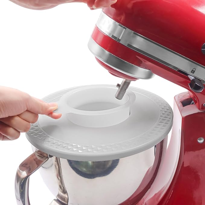 for KitchenAid 4.5-5 Quart Tilt-Head Stand Mixers, Secure Pouring Shield & Mixers Bowl Covers Fits 4.5-5 Quart Stainless Steel Bowls, Mixer Splatter Guard Lids(Pack of 2)
