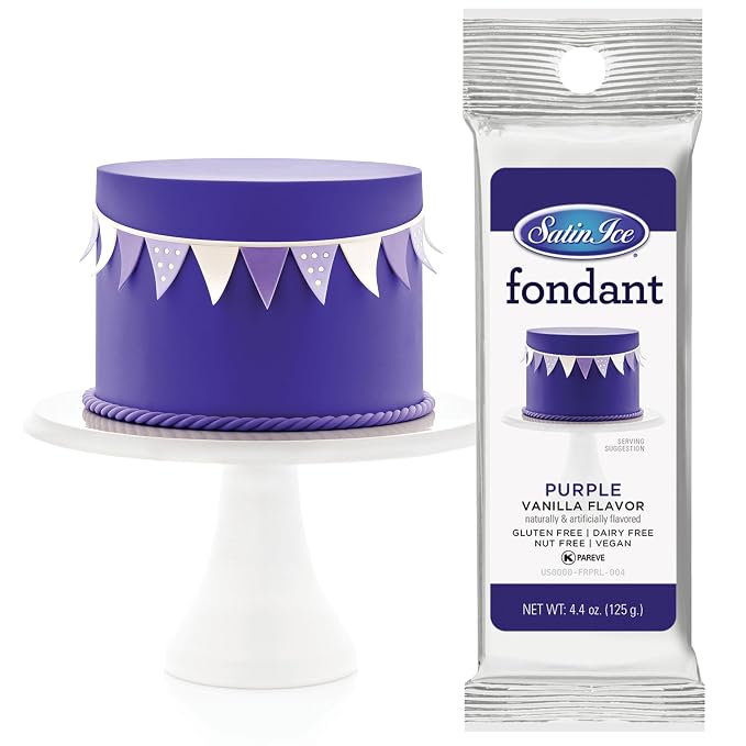 Satin Ice Fondant for Cake Decorating, Purple (4.4 Ounce)