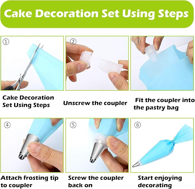 Suuker Ruffle Piping Tips Set, 9 Pieces | Seamless Stainless Steel, Vintage Cake Piping Tips, Pleated Skirt Piping Nozzles, For Cake Cupcakes Cookies