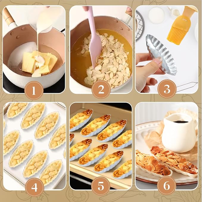 21 Pieces Egg Tart Molds for Baking Stainless Steel Boat Shape Tart Pans Reusable Pie Tartlet Tart Tins Cupcake Cake Muffin Mold Baking Tool