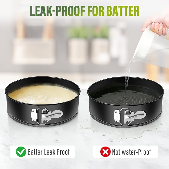 Vakoo 4+7+9+10 Inch Springform Pan - Nonstick, Leakproof Cheesecake Pan for Baking, Easy Release, No Parchment Paper Needed, Set of 4