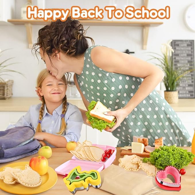 32PCS Sandwich Cutter and Sealer Set Sandwich Cutter for Kids, Vegetable Fruit Cutter Shapes with Food Picks for Kids School Lunch Bento Box Accessories Cookie Cutters | Sandwich Cutter and Sealer Cookie Cutter Fruit Cutters Shapes Sandwich Maker Bread...