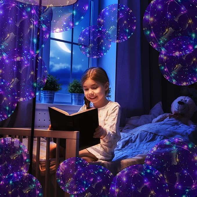 18 Packs Light Up Led Balloons, Cell Battery included 3 Modes Flashing,18 Pcs String Lights and 18 Pcs Clear Balloon, Perfect for Birthday Wedding Decorations (4 Colors)