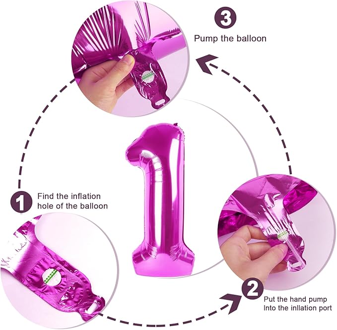 2 Numbers Balloon 40 Inch Rose Purple Two Balloon Number Birthday Decor, 2nd 12 21st Party Celebration Decorations Graduations Wedding Baby Shower
