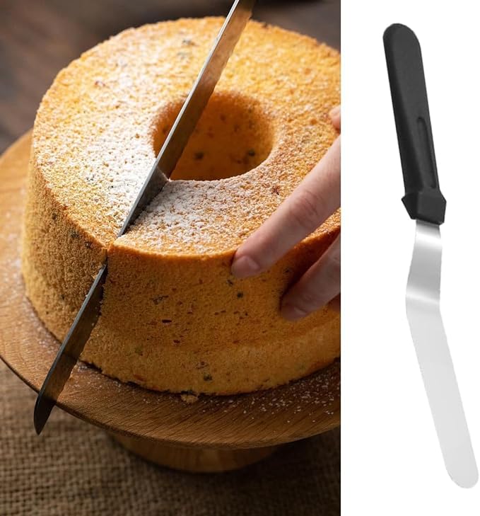 Stainless Steel Offset Spatula Frosting Smoother Cake Spatulas, for Cake Decorating, Angled Icing Spatula Set with 6" & 8" Blade, Baking, 2 pack