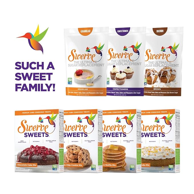 Swerve Ultimate Sugar Replacement Sweetener, Granular Sugar Substitute, Zero Calorie, Keto Friendly, Zero Sugar, Non-Glycemic, Gluten Free, 12 ounces
