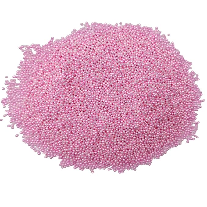 Homankit Pink Nonpareils Sprinkles Edible Cookie Decorations Mini Pearls for Decorating Cake, Baking, Cupcake Toppers, Ice Cream, Donuts 3.88 Ounce