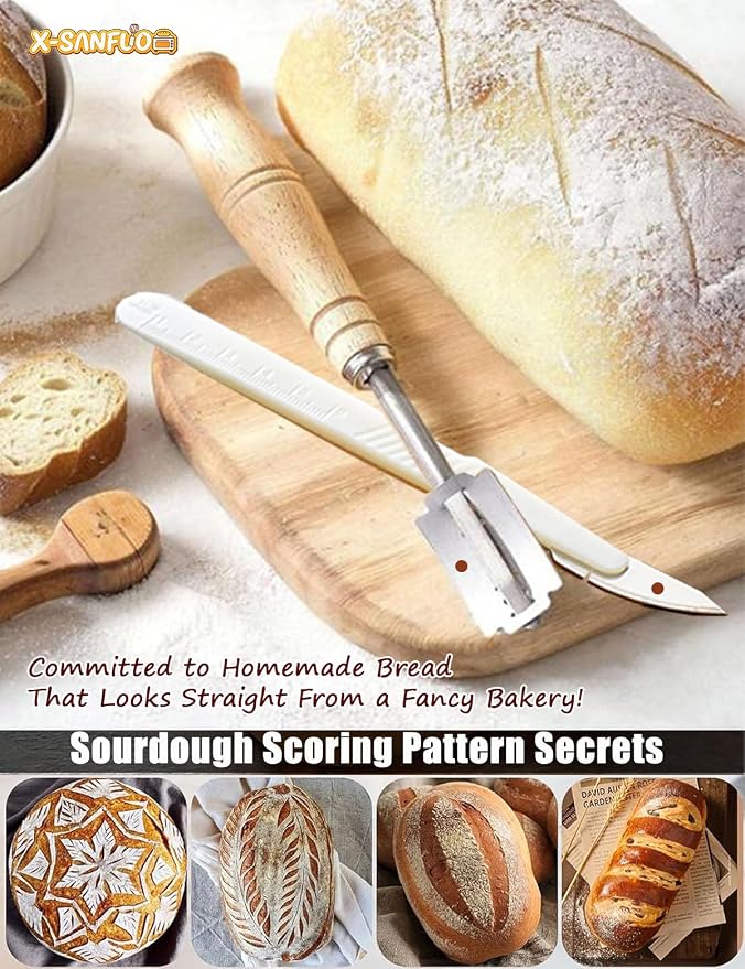 Bread Lame Dough Scoring Tool, Professional - Grade Baguette & Sourdough Scoring Tool with Razor Blades and Storage Cover, Lame Bread Tool, Essential Baking Supplies