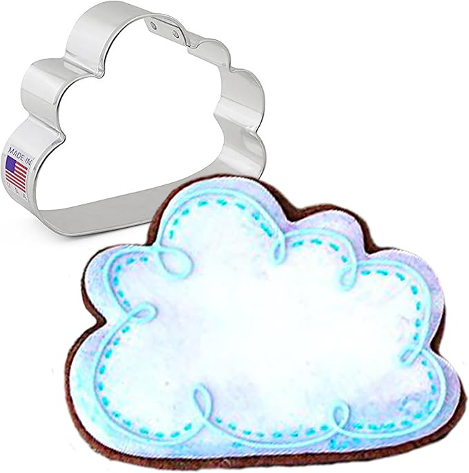 Ann Clark Cloud Cookie Cutter 3.75", Made in USA | Happy Little Cloud, Perfect Size and Shape, America’s Largest Cookie Cutter Maker, Food-Safe American Steel