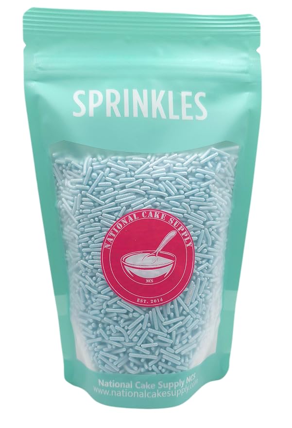 NCS Pearlized Blue Jimmies Edible Sprinkles – Cupcake, Cake & Cookie Decorations, 7 oz