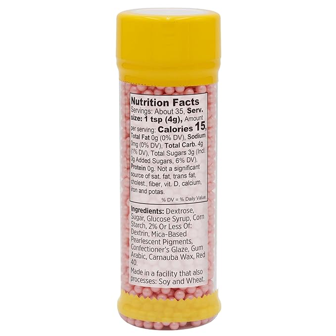 Wilton Pink Sugar Pearls, 5 oz.
