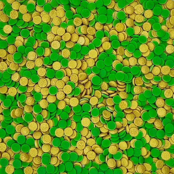 St. Patrick's Day Dark Green & Gold Sequins Edible Sprinkles Pastel Confetti Sequins Sprinkles Decorating Perfect for Cakes,Cupcakes,Desserts Toppings 3OZ