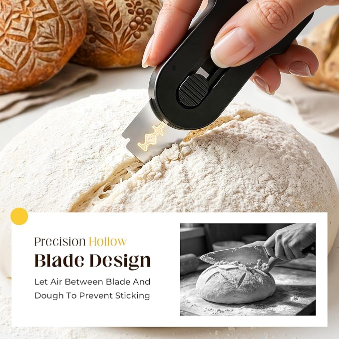 2 pcs Bread Lame, Extractable & Magnetic Sourdough Scoring Tool | Bread Knife for Homemade Bread, Sourdough Scorer Tool, Includes 10 Replace Blade, Dough Scoring Tool