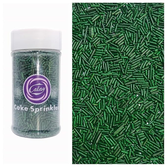 Sentovac Edible Green Jimmies Sprinkles for Cake Decorating Baking | Cupcake Cookie and Ice Cream Toppers Cake Decorations| Celebrations Wedding Shower Party Chirstmas Supplies 78g/2.75oz