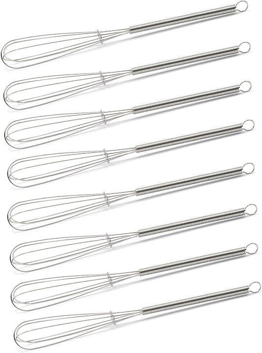 Mini Whisks 7 inch 8Pcs Stainless Whisk, Hand Egg Mixer for Flour Cake Egg, Kitchen Cooking Baking Use Whisk