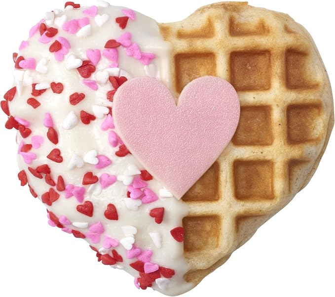 DECOPAC Valentine's Day Quins, 18oz, Fancy Sprinkles In Heart Shapes, Candy Sprinkles in Handheld Container, Edible Sprinkles For Celebration Cakes, Cupcakes, Cookies