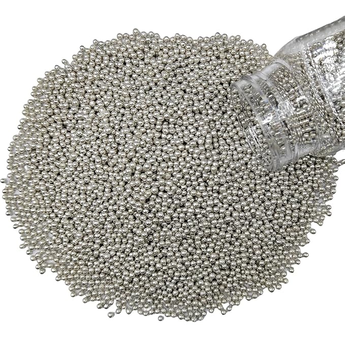 Homankit Silver Nonpareils Sprinkles Cookie Decorations Mini Pearls for Decorating Cake, Baking, Cupcake Toppers, Ice Cream, Donuts 3.88 Ounce