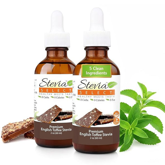Stevia Select English Toffee Extract Stevia Liquid - Zero Calorie Sweetener - All Natural Liquid Stevia Extract - Keto Sweetener & Sugar Alternative 2 Oz (2 Pack)