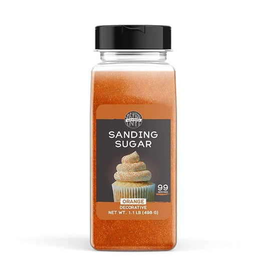 Birch & Meadow Orange Sanding Sugar, 1.1 lb. Colorful Sugar Crystals for Festive Holiday Baking