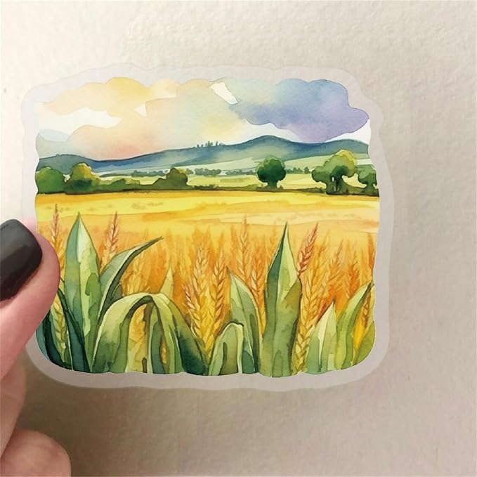 50 Pcs Pastoral Countryside Scrapbook Stickers, Colourful-B4 | Waterproof, Transparent, Vintage Farmhouse Decals, Rustic Nature & Farm Animals & Scenic Landscapes