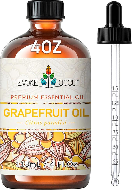 EVOKE OCCU Grapefruit Essential Oil for Diffuser, Aromatherapy, Skin - 4 Fl Oz