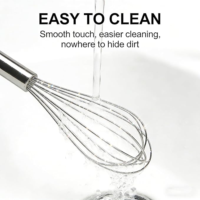 3 Packs Stainless Steel Whisk Set-Whisks for Cooking Non Scratch,Hand Push Rotary Whisk Blender,Balloon Whisk Kitchen Wisk Wire Whisks for Cooking,Whisking, Blending,Beating and Stirring