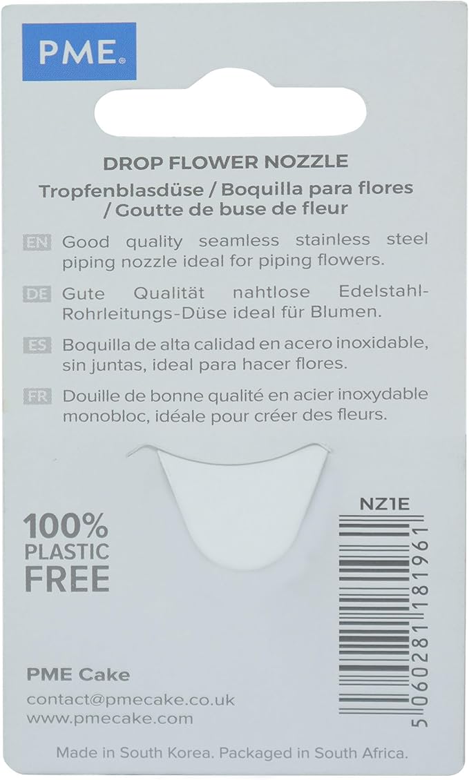 Jem Enterprises Drop Flower Piping Nozzle Decorating Tip # 1E, Standard, Silver