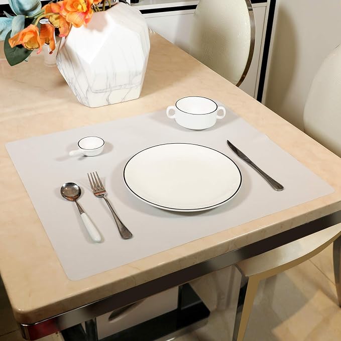 24''x20'' Extra Large Silicone Baking Mat for Dough Rolling Pastry Fondant Mat Nonstick and Nonskid Heat Resistent, Countertop Protector, Dining Table Mat and Placemat (Extra Large Gray 2 Pack)