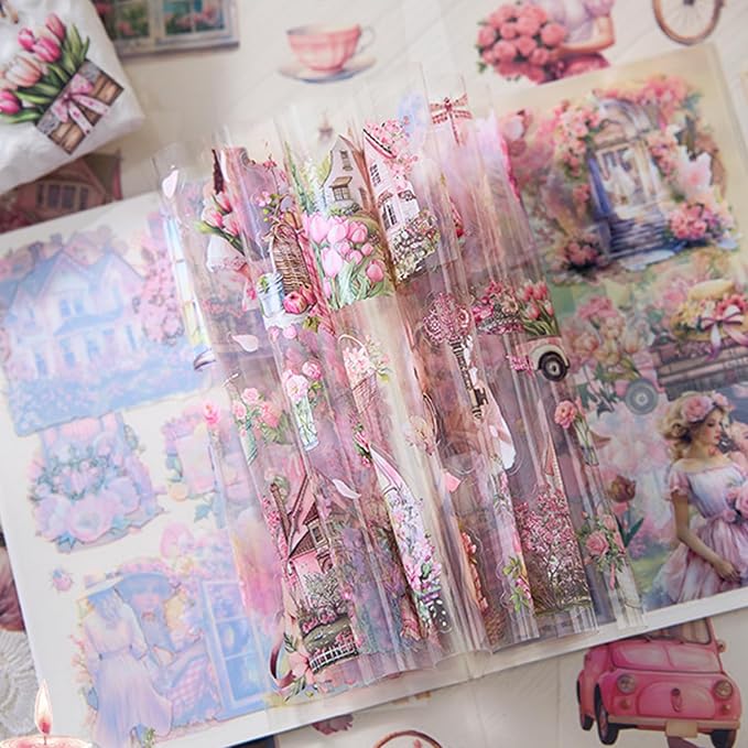 Uideyvi Dream Theme Sticker Scrapbooking Supplies for Junk Journal, 20 Sheets PET Stickers(TZ-001-007)
