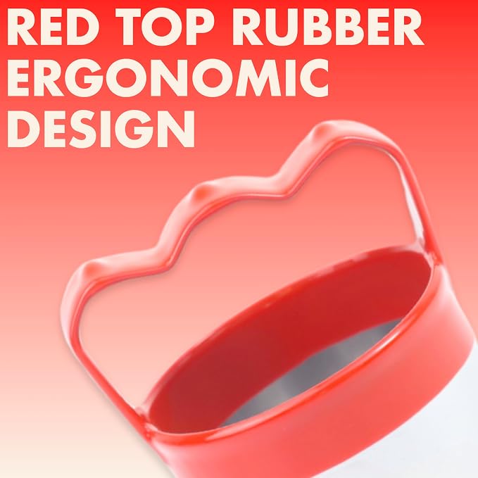 4-Piece Round Cookie & Biscuit Cutters Set - Ergonomic Design, Red Silicone Grip, 0.4mm Stainless Steel, Ideal for Baking Fun Treats, Sizes: 2.5", 3", 3.5", 4"