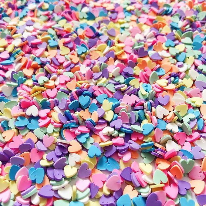 100G Fake Sprinkles Polymer Sprinkles Faux Sprinkles Resin Sprinkles Clay Sprinkles For Resin Fake Candy Sprinkles for Nail Art DIY Crafts Cake Phone Case (100G Heart-9)