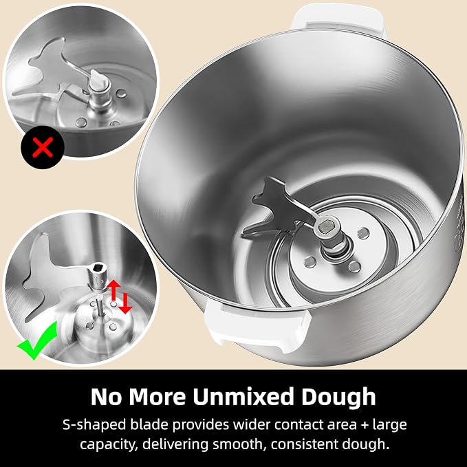 AIZIYO DoughChief, 5.3QT Dough Mixer, Dough Maker with Ferment Function, 304 Stainless Steel Bowl, Removeable lid, Touch Panel Control, Electric Dough Proofing Box for Pizza & Bread