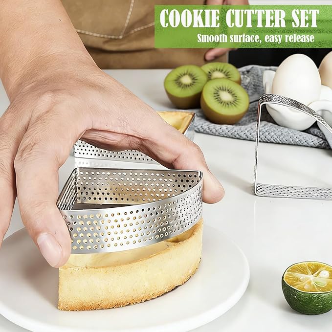 Scone Cutter Triangle Cookie Cutter Set (2.7, 3.1, 3.5 Inch) – Duty Stainless Steel Geometric Frame - Shaped Large Biscuit Cutter Set, Perfect for Even Scones, Pastries, Desserts & Triangle Cookies
